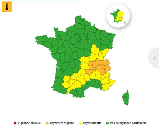 Une vigilance pour la canicule va toucher 28 départements du pays.