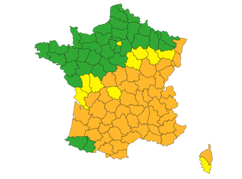 49 départements en vigilance orange.