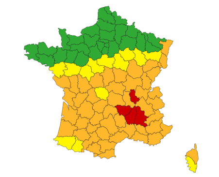 Quatre départements en vigilance rouge à partir de ce mardi 22 août midi.