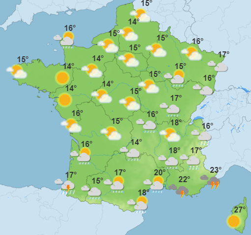 Les prévisions dans l'Hexagone ce dimanche matin.
