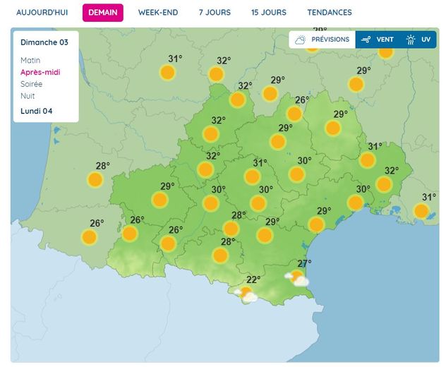 Dimanche, le soleil règnera sur l'Occitanie.