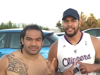 Jeff et Romain Taofifenua pendant leurs vacances en Nouvelle-Calédonie.