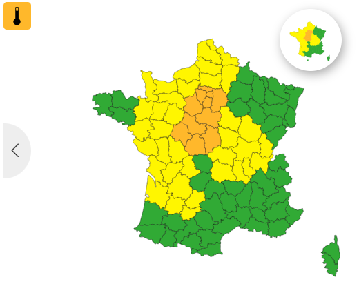 Toujours 14 départements en vigilance orange canicule.