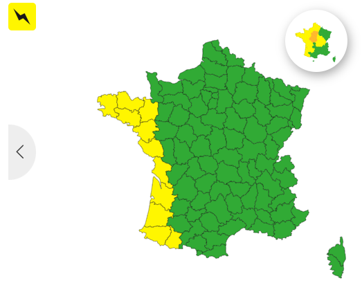 Les orage et un net rafraîchissement pointent leur nez à l'ouest.