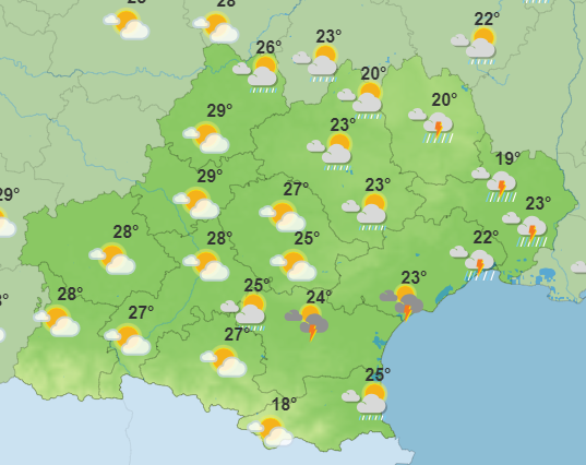 Les prévisions ce samedi après-midi en Occitanie.