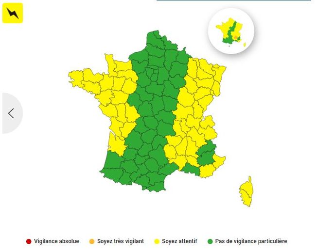 Une large vigilance jaune orages touchera la France.