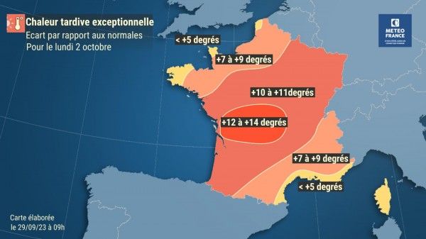 Où les températures risquent d'être bien plus élevées que la normale.