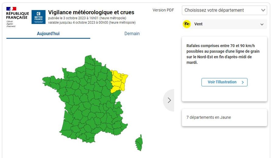 Après 15 départements placés en vigilance jaune, il n'en reste plus que 7.