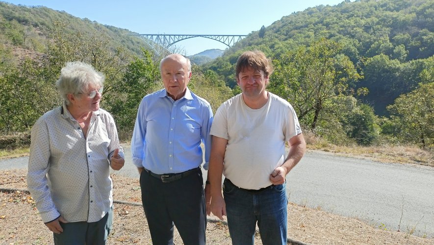 André Bec, Olivier Mazerolle et Eric Boissonnade sur l’aire du Viaduc
