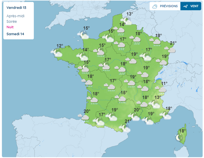Un front pluvieux traversera la France en un peu moins de 24 heures avant la chute des températures.