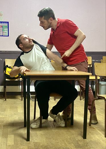 Clément Hernandez (à gauche), en pleine répétition, avec Enzo Pinducciu.