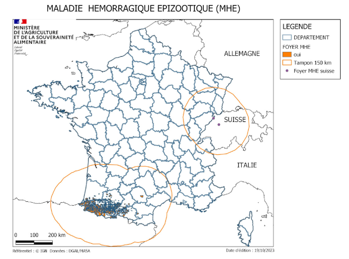 Une nouvelle zone réglementée à l'est de la France, venue de Suisse.