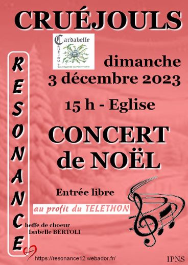 Résonance chantera pour le concert de Noël à Cruéjouls.