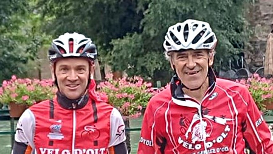 Les coprésidents du Vélo d’Olt, Thierry Vieillescazes et François Marty.