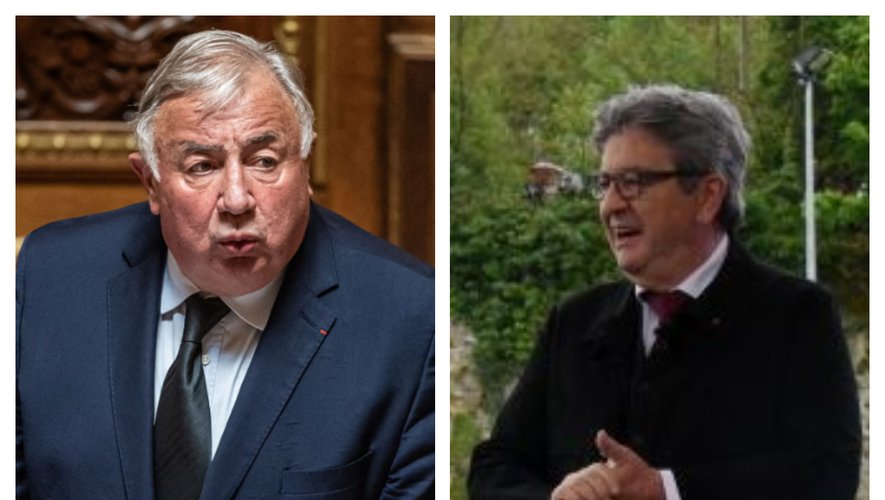 Le président du Sénat, Gérard Larcher à gauche), a dénoncé mercredi 6 décembre une position "irresponsable" et "inacceptable" de Jean-Luc Mélenchon (à droite), le chef de file de LFI.
