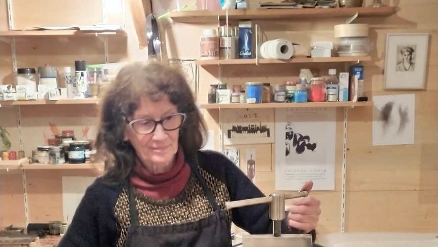 Régine Masclez dans son atelier.