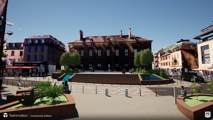 Le centre-bourg mettra  en valeur l’Hôtel de ville  avec un nouveau parvis.