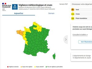 Alerte météo : Arrivée de la tempête Géraldine, vents violents et pluies  sur 16 départements