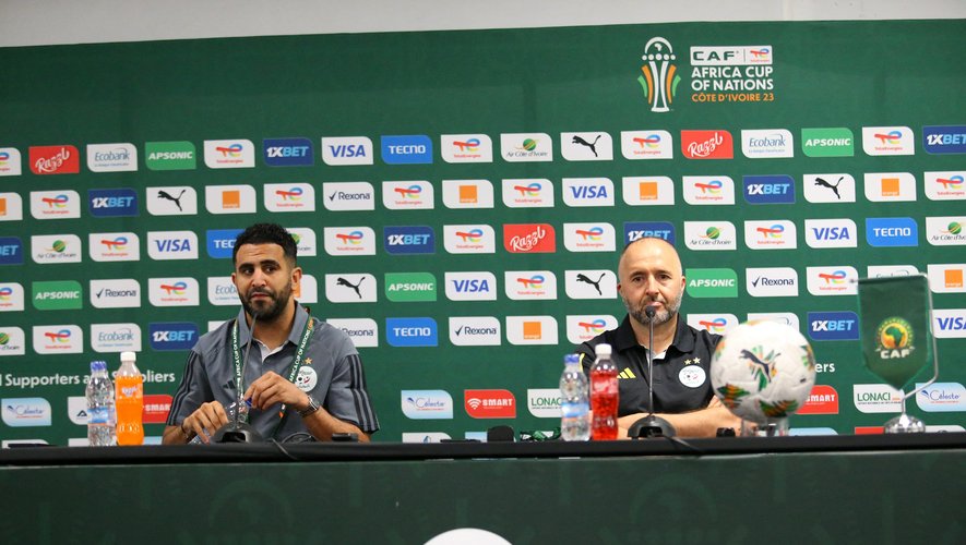 Le capitaine des Fennecs, Riyad Mahrez, et le sélectionneur Djamel Belmadi disputent un deuxième match de CAN, ce 20 janvier 2024.