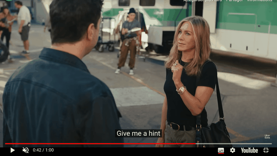 Jennifer Aniston et David Schwimmer dans la publicité UBER Eats pour le Super Bowl 2024