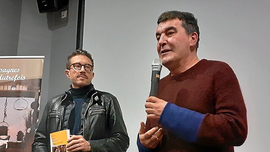 Dominique Auzel et Alain Layrac à l’espace Georges-Rouquier de Goutrens.