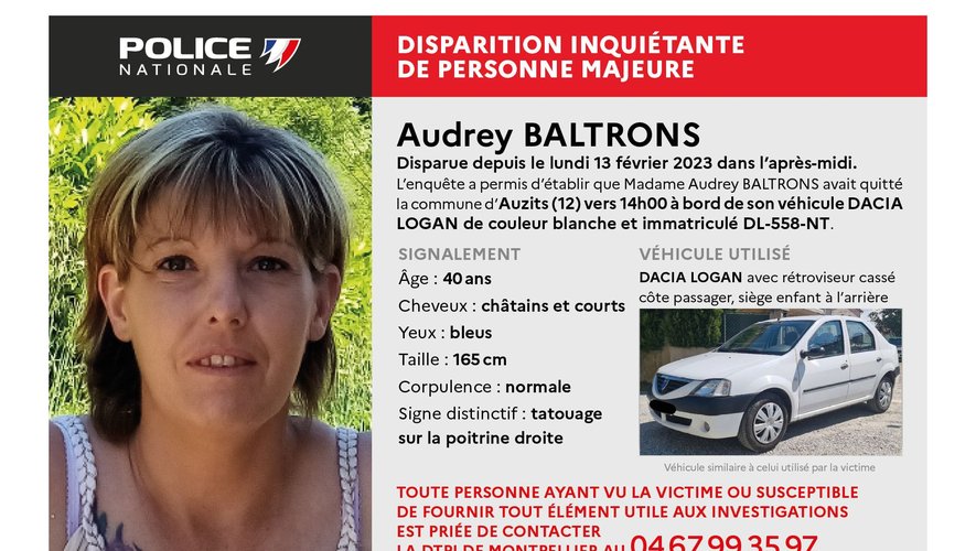 Audrey Baltrons a disparu depuis un an, en février 2023. Depuis, le mystère demeure entier.