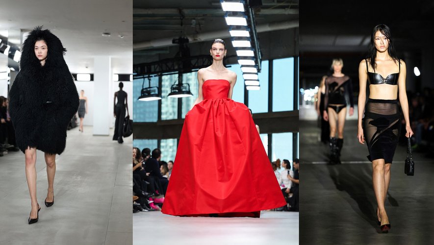 La fourrure, le rouge, le cuir, et la transparence comptent parmi les tendances fortes observées à la Fashion Week de New York, comme chez Michael Kors, Carolina Herrera et Ludovic de Saint Sernin.