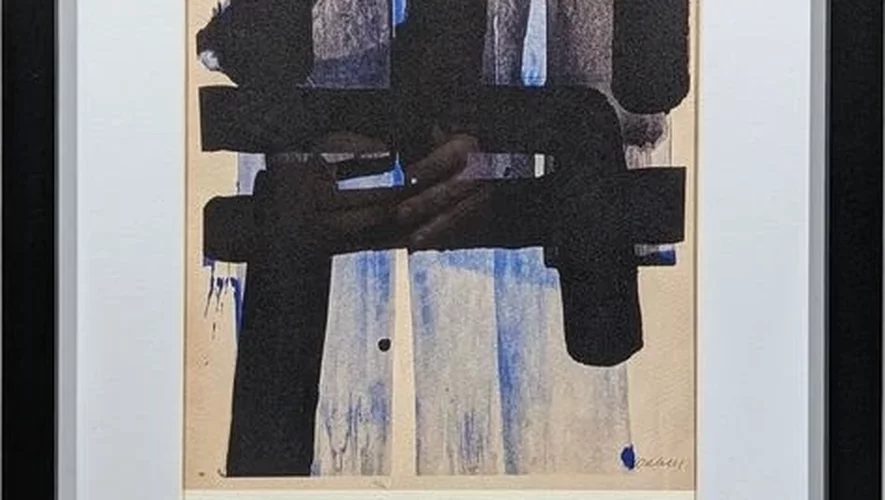 "Composition bleue et noire" (20 x 25 cm), une impression sur papier numérotée et signée de l'artiste est le gros lot à gagner de la tombola du Secours populaire.