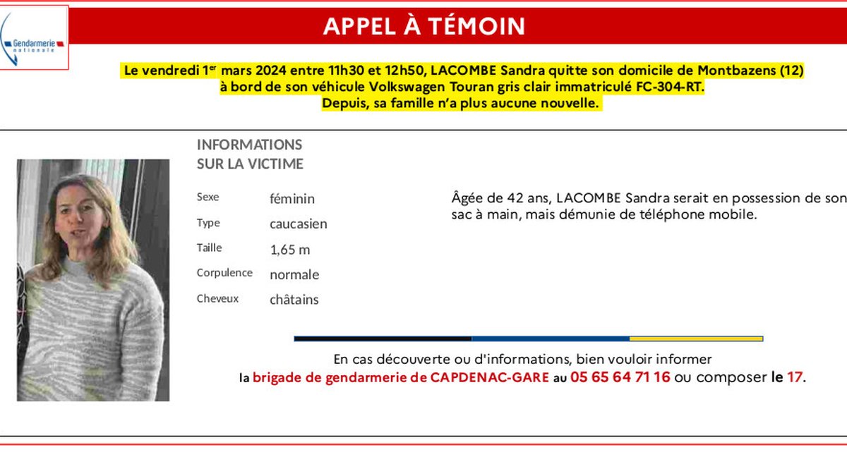 Disparition inquiétante : une femme de 42 ans, partie sans son ...