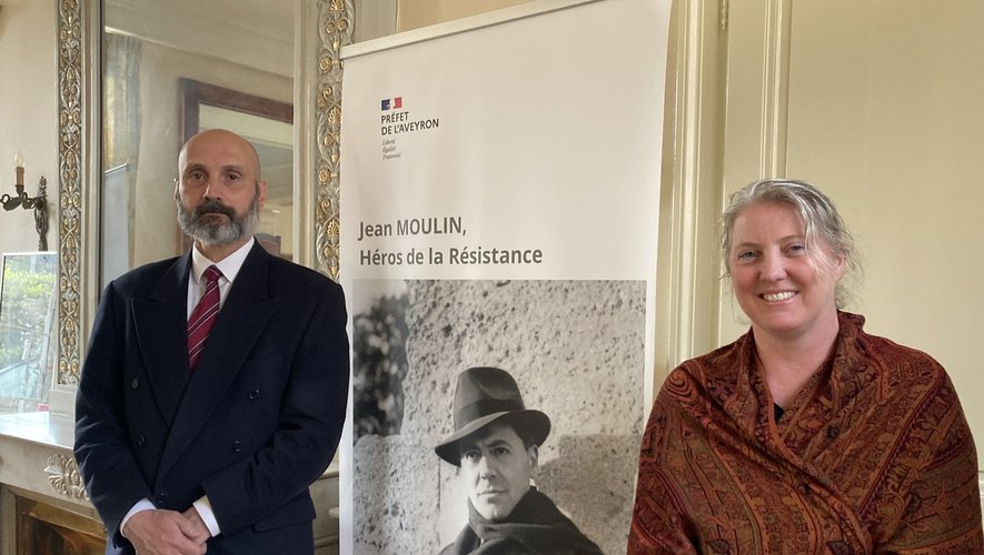 Le préfet de l’Aveyron Charles Giusti au côté de Caroline Crépon-Pillone, directrice de l’Onacvg, lors de la présentation du comité départemental qui recueillera les projets liés aux commémorations.