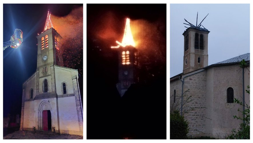 La foudre a provoqué l’incendie de l’église du village de Veyreau.
