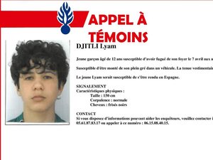 Disparition inquiétante : un adolescent quitte le foyer où il était placé, on recherche Lyam, 12 ans, susceptible de se trouver en Espagne