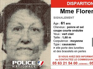 Disparition inquiétante en Occitanie : on recherche Florence Guyon, une sexagénaire disparue