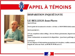 Disparition inquiétante en Occitanie : parti à pied d'une maison de retraite, Jean-Pierre, 80 ans, est recherché par la gendarmerie