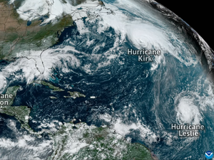 Milton, Kirk et Leslie, les images rares de 3 ouragans dans un océan en surchauffe, comme en 2017 et Irma détruisant Saint-Martin et Saint-Barthélémy