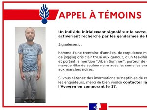 Un homme s'échappe de garde à vue : la gendarmerie de l'Aveyron lance un appel à témoins