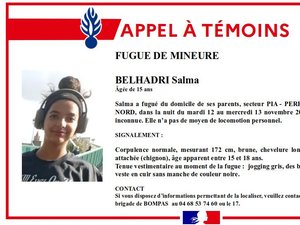 Disparition inquiétante : avez-vous Salma, 15 ans, activement recherchée par la gendarmerie après avoir fugué ?