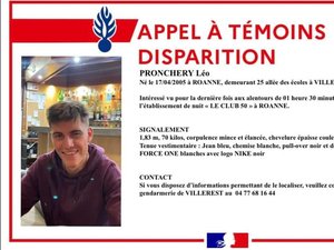 Disparition inquiétante : Léo Pronchery, 19 ans, a été aperçu pour la dernière fois près d'un établissement de nuit, il n'a plus donné signe de vie depuis