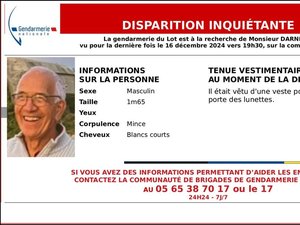 On recherche Jean, un septuagénaire disparu depuis ce lundi 16 décembre en soirée dans le Lot