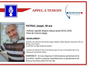 Disparition inquiétante en Occitanie : les gendarmes recherchent Joseph, 59 ans, introuvable depuis le 9 janvier