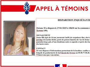 Disparition inquiétante d'une adolescente de 14 ans : les gendarmes recherchent Océane, dans les Landes