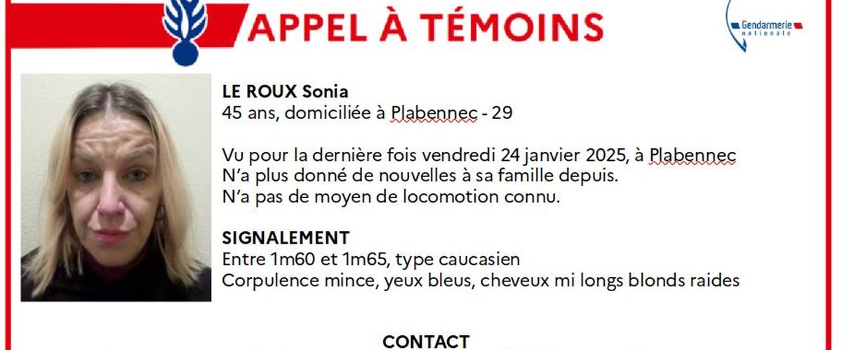 Disparition inquiétante : son sac à main retrouvé près d’un lac, Sonia Le Roux n’a plus donné signe de vie depuis le 24 janvier