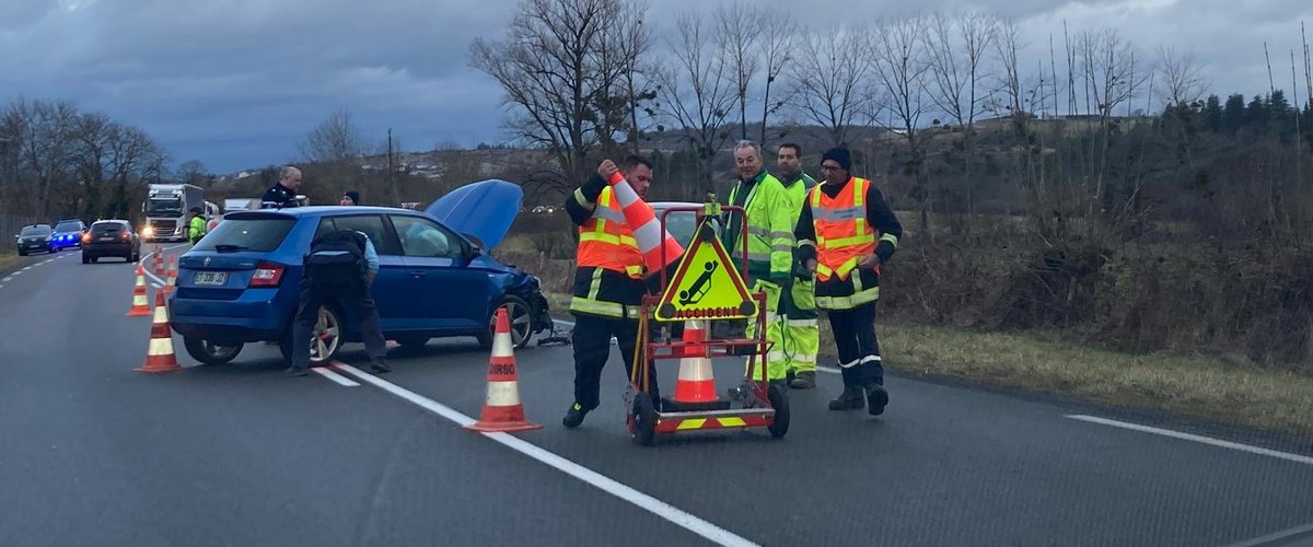 Le pire évité sur la RN 88, un pneu du poids lourd se déchire et provoque un accident avec deux autres véhicules