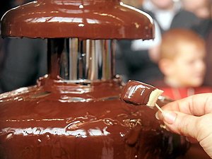 Fontaine à chocolat, vins, atelier 