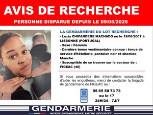 Disparition inquiétante : on recherche Luiza, 17 ans, disparue depuis le vendredi 9 mai à Figeac