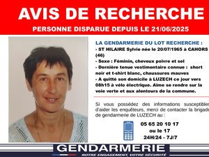 Disparition inquiétante : une femme introuvable depuis qu'elle est partie à vélo de chez elle, un appel à témoins lancé dans le Lot