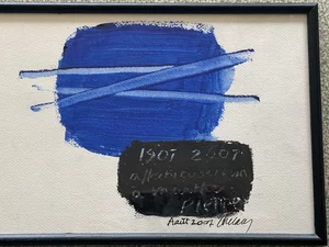 Une gouache dédicacée de Soulages en 2007 à sa cousine centenaire mise aux enchères à l'hôtel de vente de Rodez