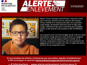 Alerte enlèvement déclenchée en France : âgé de 13 ans, Rayan est recherché, deux suspects pointés du doigt