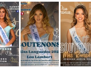 Miss France 2026 : Déborah, Lou, Léa, découvrez qui sont Miss Midi-Pyrénées, Miss Languedoc et Miss Roussillon, en lice ce samedi soir