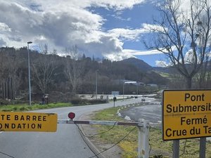 VIDÉO. Météo : la crue du Tarn entraîne la fermeture d'un pont submersible à Millau, les autres cours d'eau de l'Aveyron en alerte